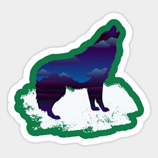 Wild Wolf Howling Sticker